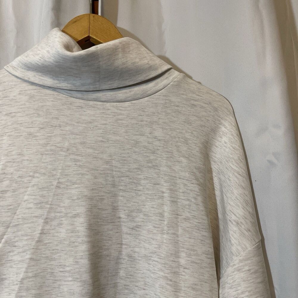 Tnuck Varley Freya DoubleSoft Mock Neck Sweatshirt Sz XS Ivory Athleisure